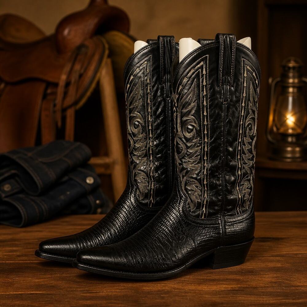 Dan Post Winston Men's Lizard Cowboy Boots size 11D *READ